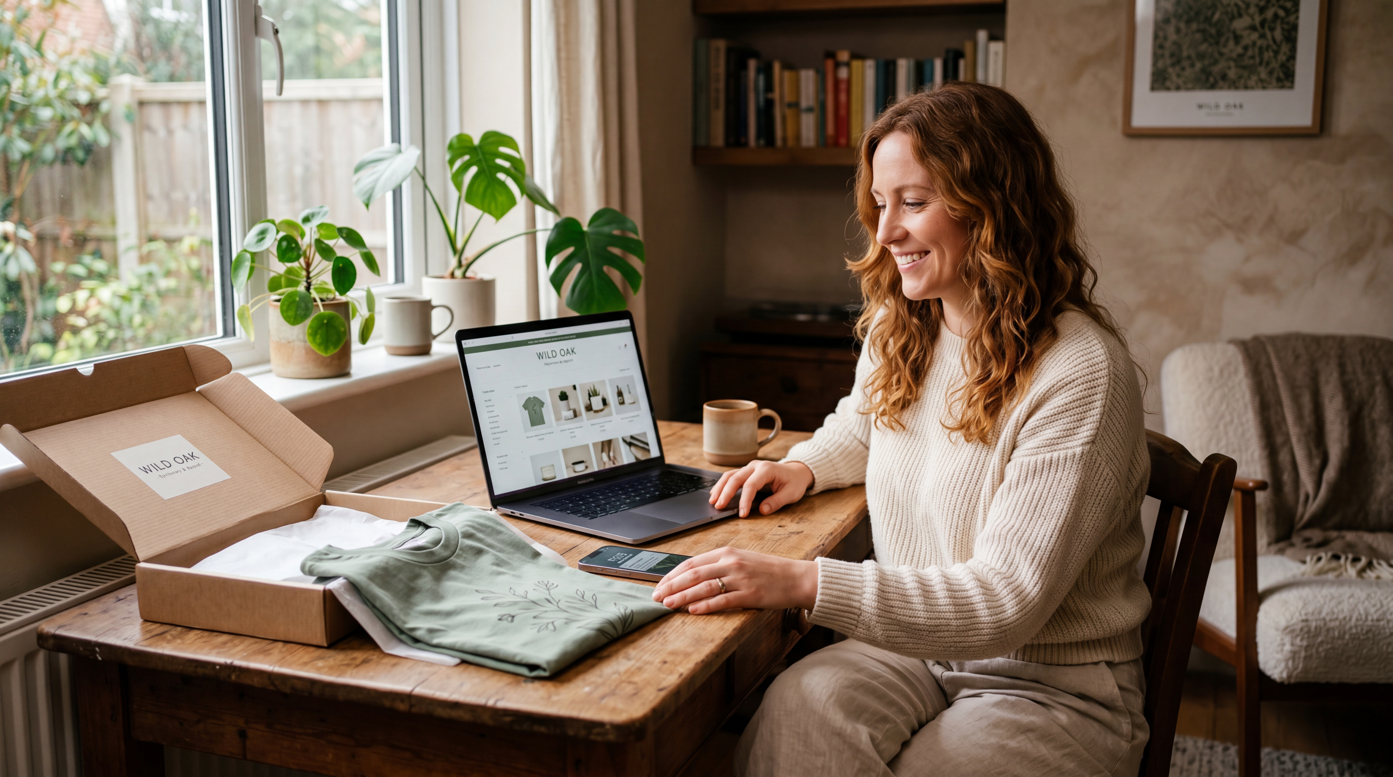 Schéma simple montrant une commande client déclenchant automatiquement la production puis l’expédition d’un produit merch
