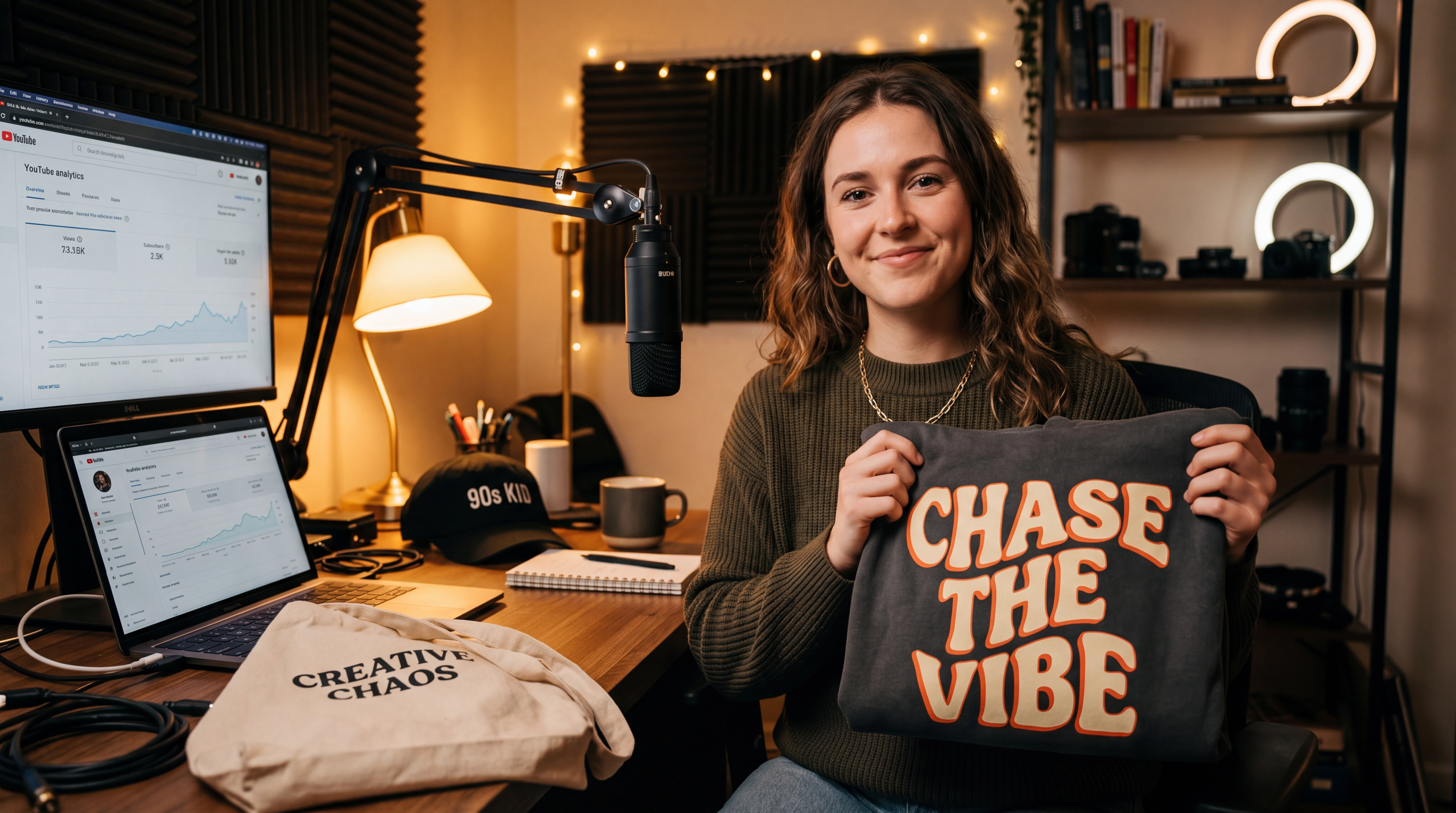 Créateur YouTube analysant les commentaires et réactions de sa communauté avant de lancer son merch